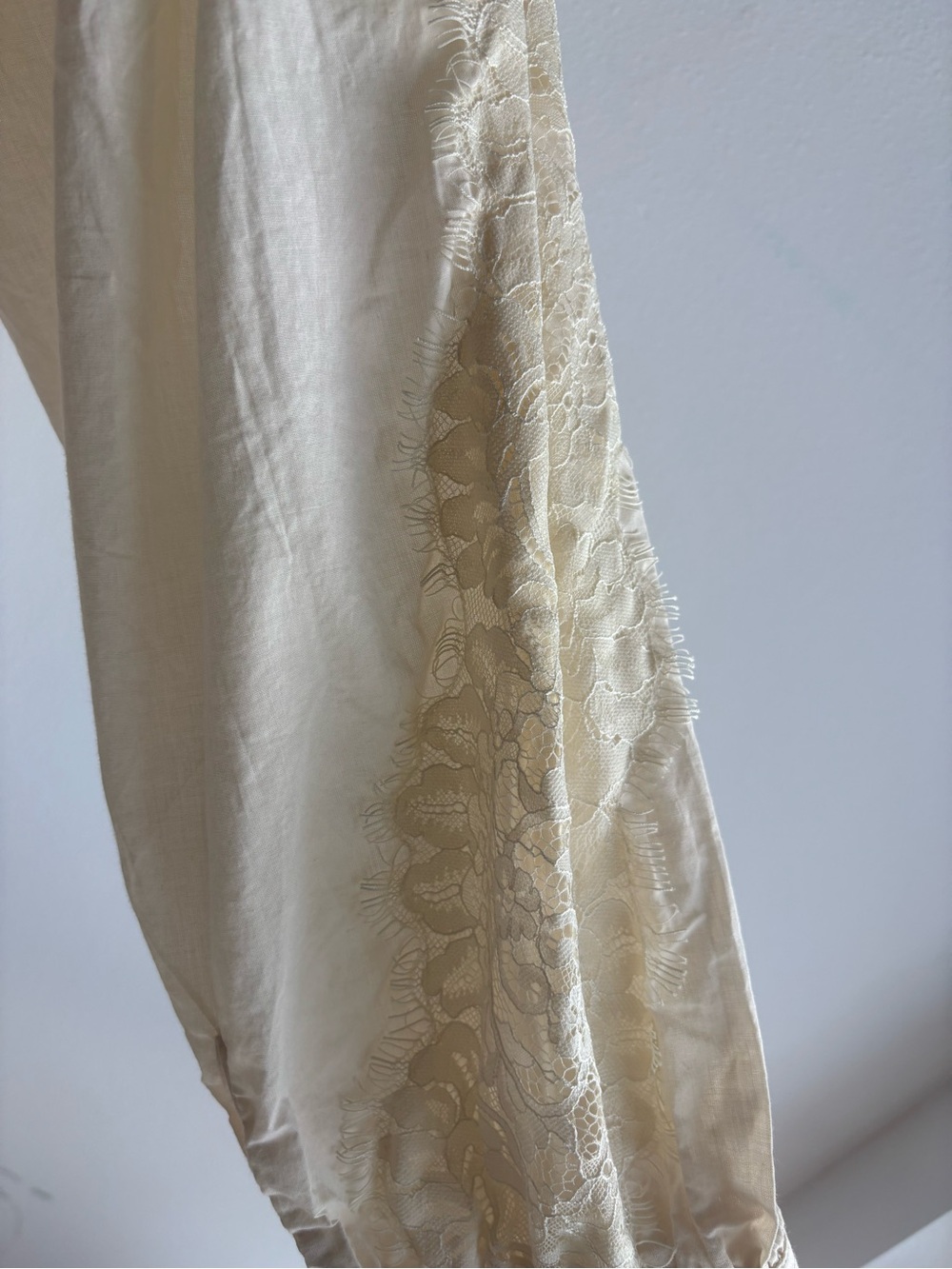 Vince Camuto 1X Cream 100% Cotton Lace Detail Blouse - Picture 5 of 8